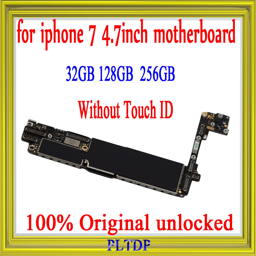 

High Quality, Original unlocked for iphone 7 4.7"Motherboard with/NO Touch ID, for iphone 7 Main board with full chips