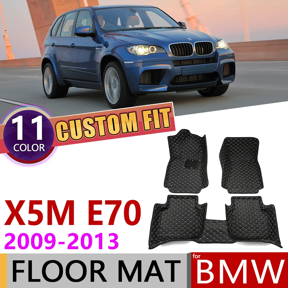 Кожаные автомобильные коврики на заказ для BMW X5M X5 M E70 2009~ 2013 5 мест, авто коврик для ног, ковровое покрытие, аксессуары 2010 2011 2012