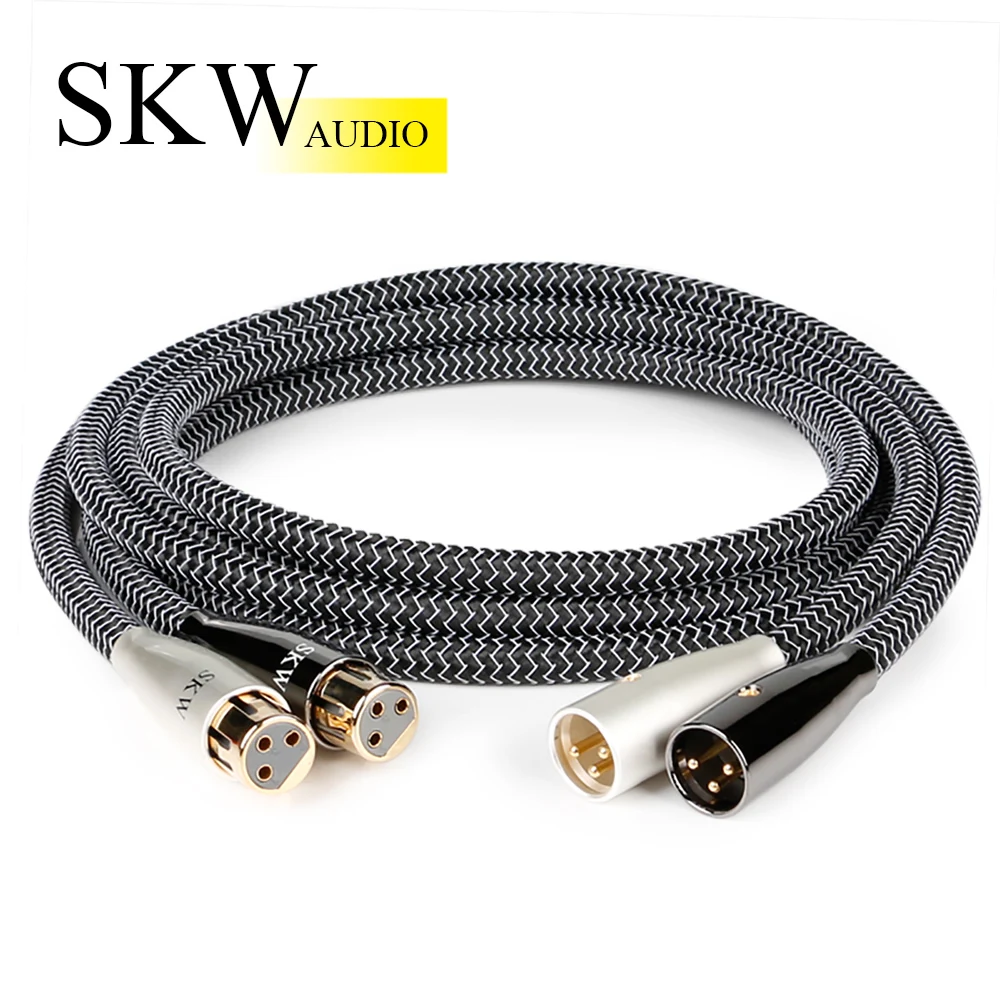 SKW 3-контактный XLR аудио кабель штекер-гнездо звуковой пушки с посеребрением на OCC