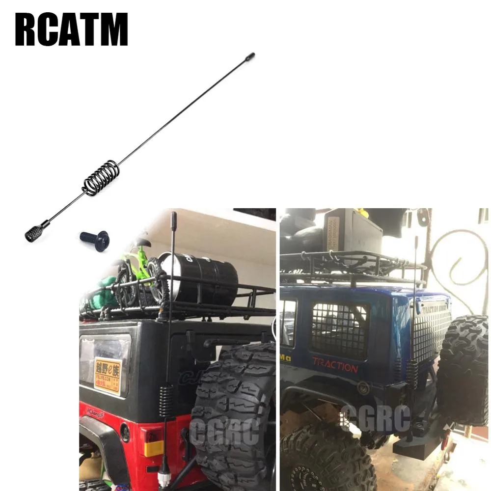 197mm RC Car Metal Decorative Antenna For 1/10 RC Crawler TRX4 TRX6 G63 Axial SCX10 RC4WD D90 D110 Tamiya CC01 Truck Drift