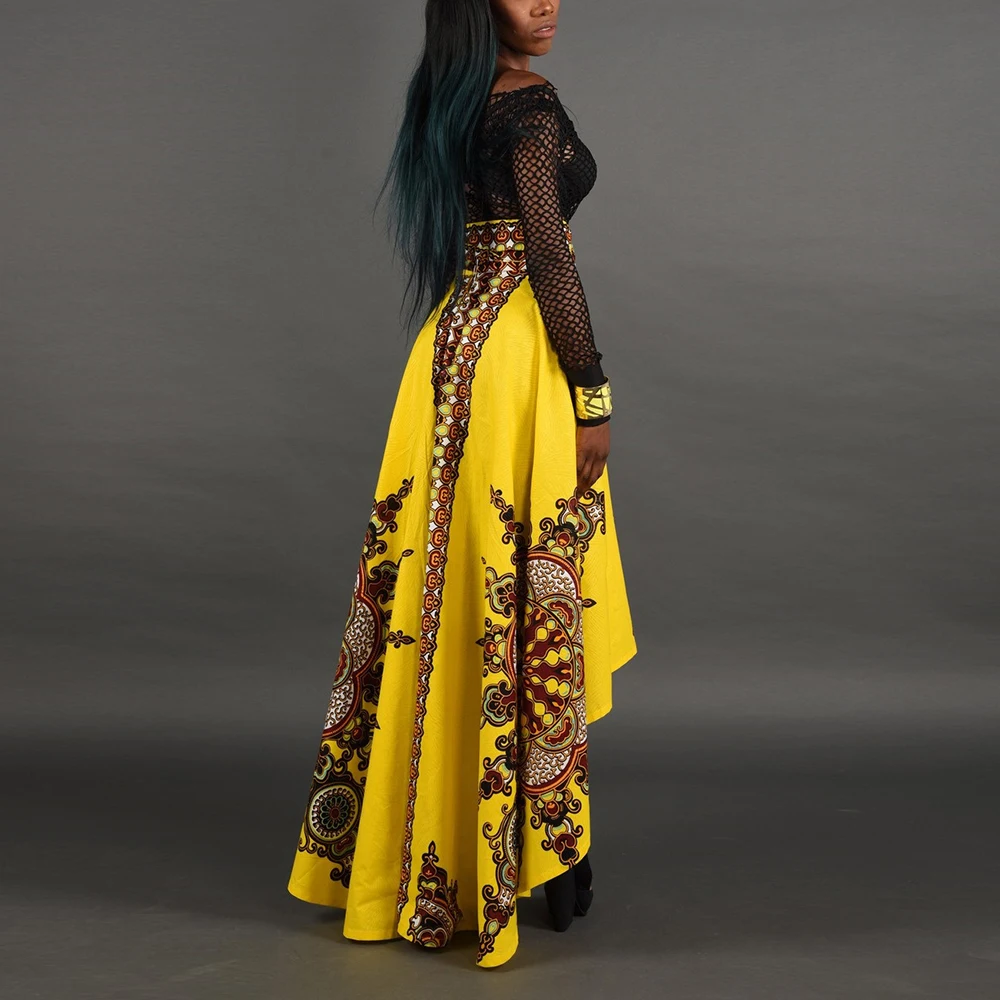 Юбка с Африканским принтом летний традиционный Африканский женский богемные длинные юбки вечерние макси юбки большие размеры Желтые красные юбки XL