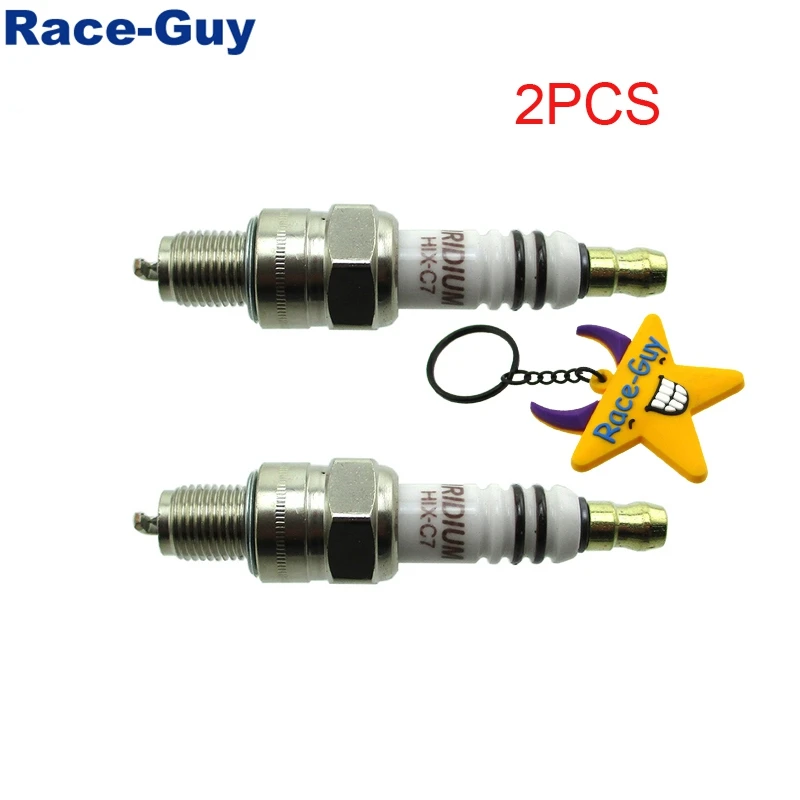 2 Pieces HIX-C7 иридиевая Свеча зажигания для 50 110cc 125cc 150cc 160cc 170cc 180cc 190cc китайский яма Кроссовый мотоцикл, Мопед Скутер ATV Quad Go Kart - Цвет: 2 Pieces