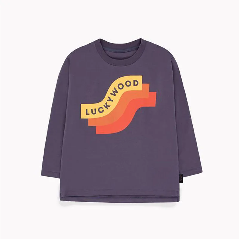 as picture Toddler Girls Boys Fall Clothes Tops Kids Brand Long Sleeve Tee Shirt Baby Apple shell Print Tops Children Lucky Letter - Цвет: as picture