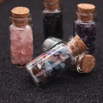 

Raw Gemstone Bottles Chip Crystal Healing Tumbled Gem Reiki Wicca Samples Stones Set of 6 ing Bottle Kids Adult Birthday Gift