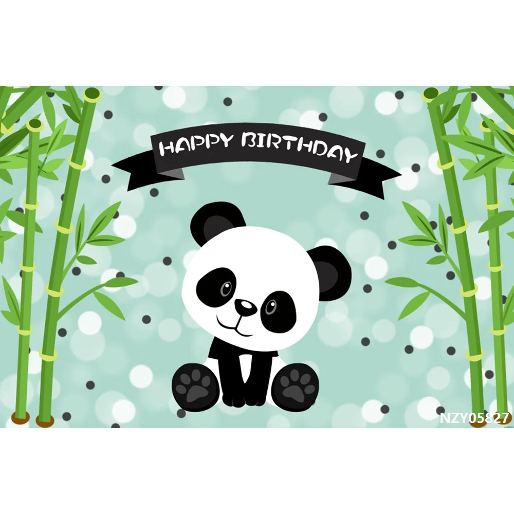 Laeacco Panda вечерние Bamboos в полоску в горошек для фотосъемки на день рождения фоны индивидуальные фотографические фоны для фотостудии - Цвет: NZY05827