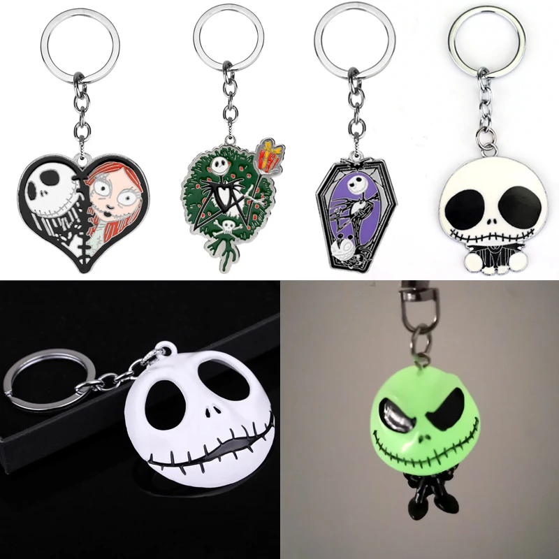 Ofertas Especiales Llavero luminoso de película, joyería, llavero de esmalte de corazón, Cráneo, esqueleto, para coche, regalos de navidad aVjWEGkVw