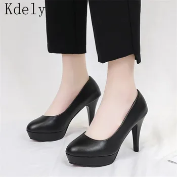 

Women high heels shoes flock platform Heeled shoes pumps women night club thin heel sexy plus big size 34-42 high heels