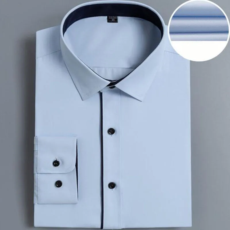Мужские однотонные яркие цвета черные модные платья Формальные рубашки Camisa, воротник-стойка Оксфорд Высокое качество Slim Fit рубашки с длинными рукавами