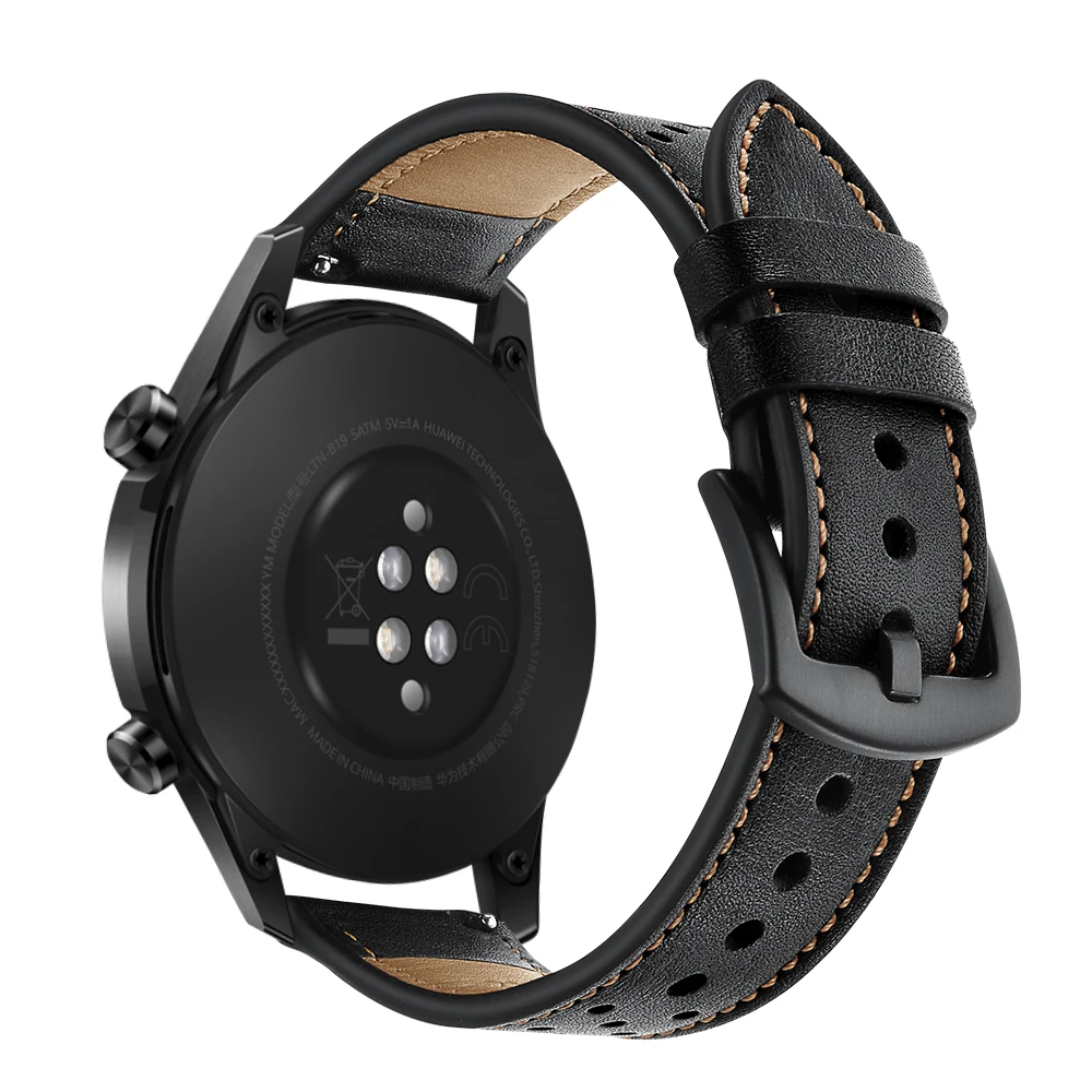 Кожаный ремешок для часов HUAWEI GT 2 46 мм ремешок для HONOR Magic/MagicWatch 2 Сменные аксессуары
