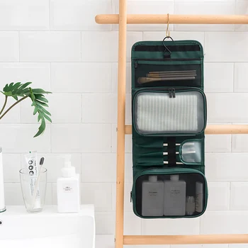 

Folding Makeup Organizer Bag Wall Hanging Bag Cosmetics Storage Bathroom Makeup Organizer for Cosmetics Handle bag for Outdoor