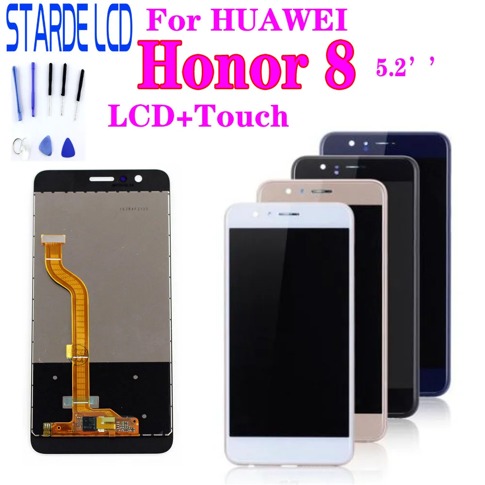 

ЖК-дисплей для Huawei Honor 8 с сенсорным экраном и дигитайзером для Honor 8, ЖК-дисплей для 5,2 дюймового Huawei Honor 8, ЖК-дисплей с зеркальной заменой