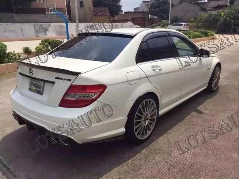 Настоящее карбоновое волокно заднего расширения бампера 1 пара для Mercedes Benz W204 C63 AMG боковая юбка карбоновое маленькое колесо для бровей 2012