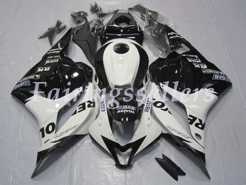 White Black Repsol Топ впрыска ABS Полный комплект обтекателя подходит для Honda CBR600RR F5 2009 2010 2011 2012 Обтекатели белый красный Repsol - Цвет: White Black Repsol