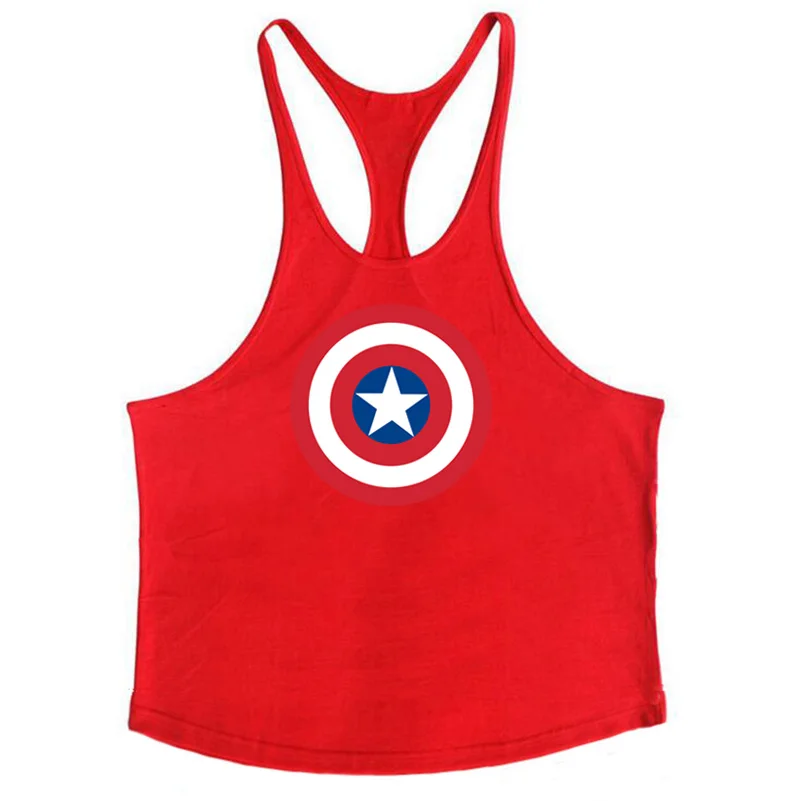 red88 New brand gym clothing Singlets Mens Tank Top Muscle Sleeveless Shirt Y Back Stringer Tanktop Bodybuilding Fitness mens Vest - Цвет: red88