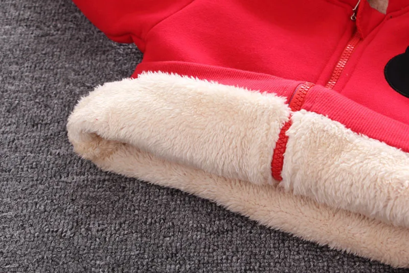 Autumn And Winter Children's Clothing Set Boys And Girls Thickening Plus Velvet Baby Suit Sweater Pants 2 Pieces Suit k1
