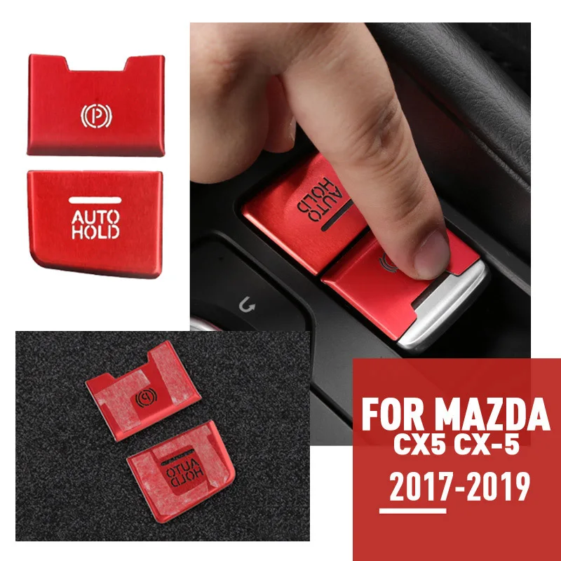 Pcmos внутренняя электронная Стояночная ручка ручного тормоза Накладка для Mazda CX5 CX-5- интерьерные молдинги наклейки авто аксессуары - Название цвета: Red
