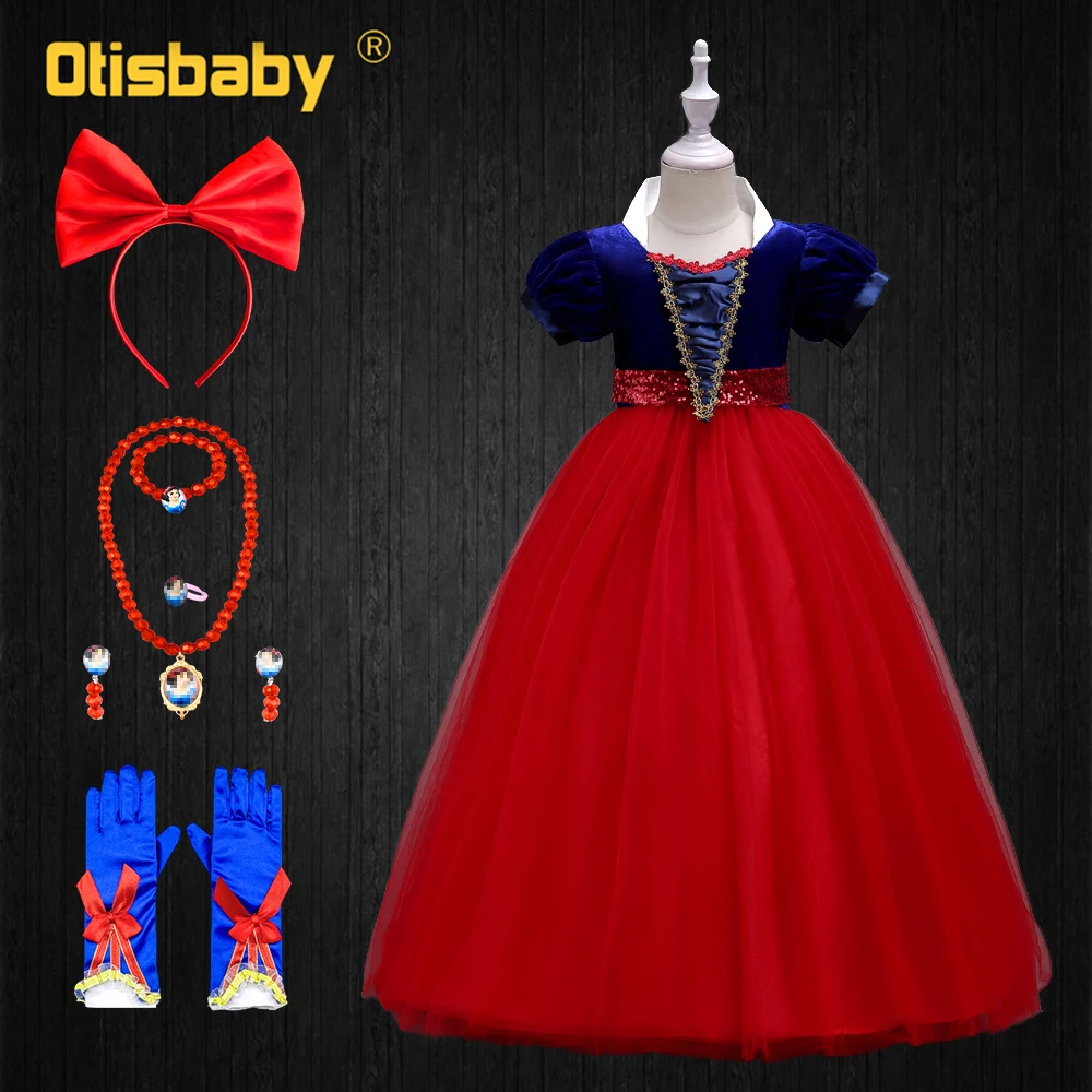 2021 детская Платье для косплея ленты волос в стиле белоснежной принцессы девочки