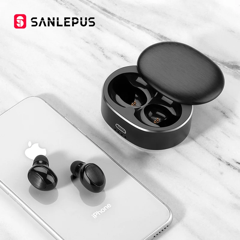 Baratos SANLEPUS TWS 5,0 Mini auriculares Bluetooth Auriculares deportivos inalámbricos auriculares estéreo 3D auriculares con cancelación de ruido con micrófono