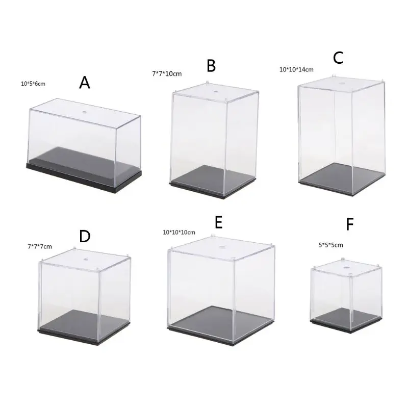 

Clear Acrylic 5 Side Display Cube Props Box Organizer Dustproof Protection Showcase For Action Figures Toys Collectible