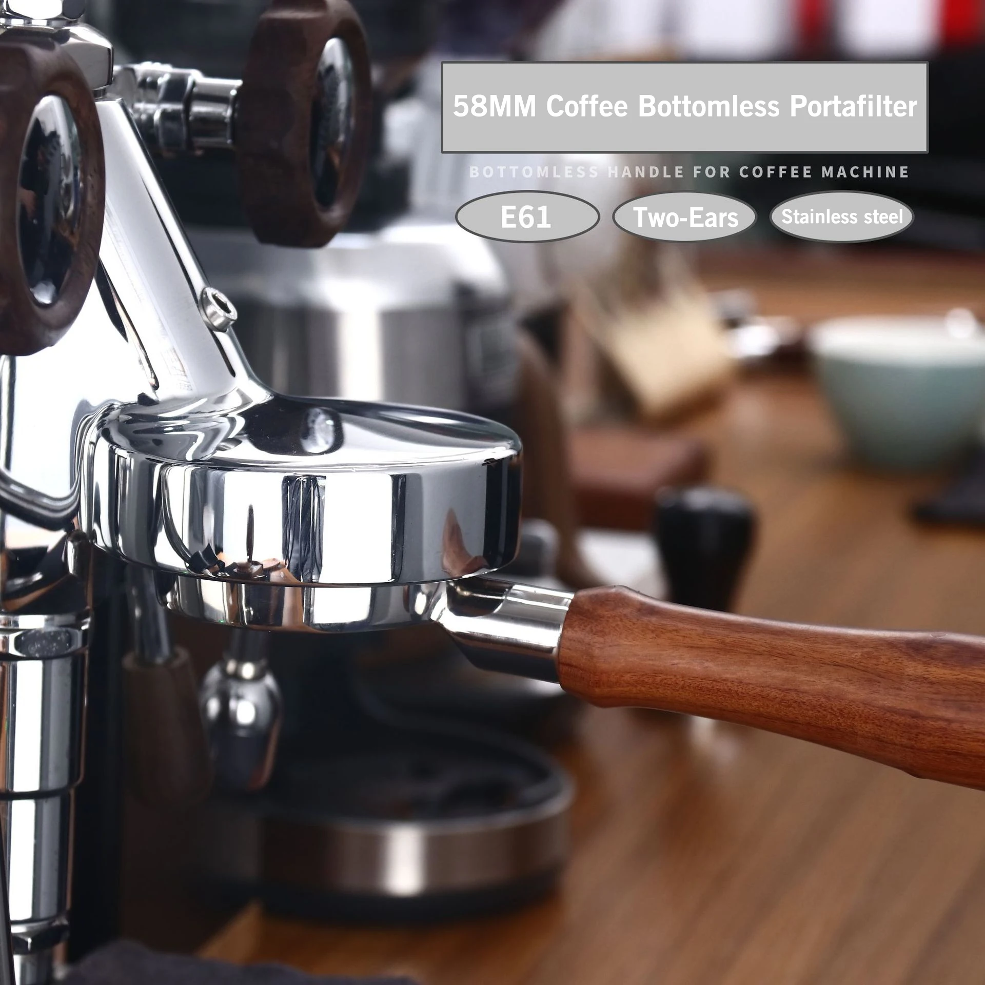 58MM Coffee Bottomless Portafilter For E61 Brewing Head Gemilai Expobar