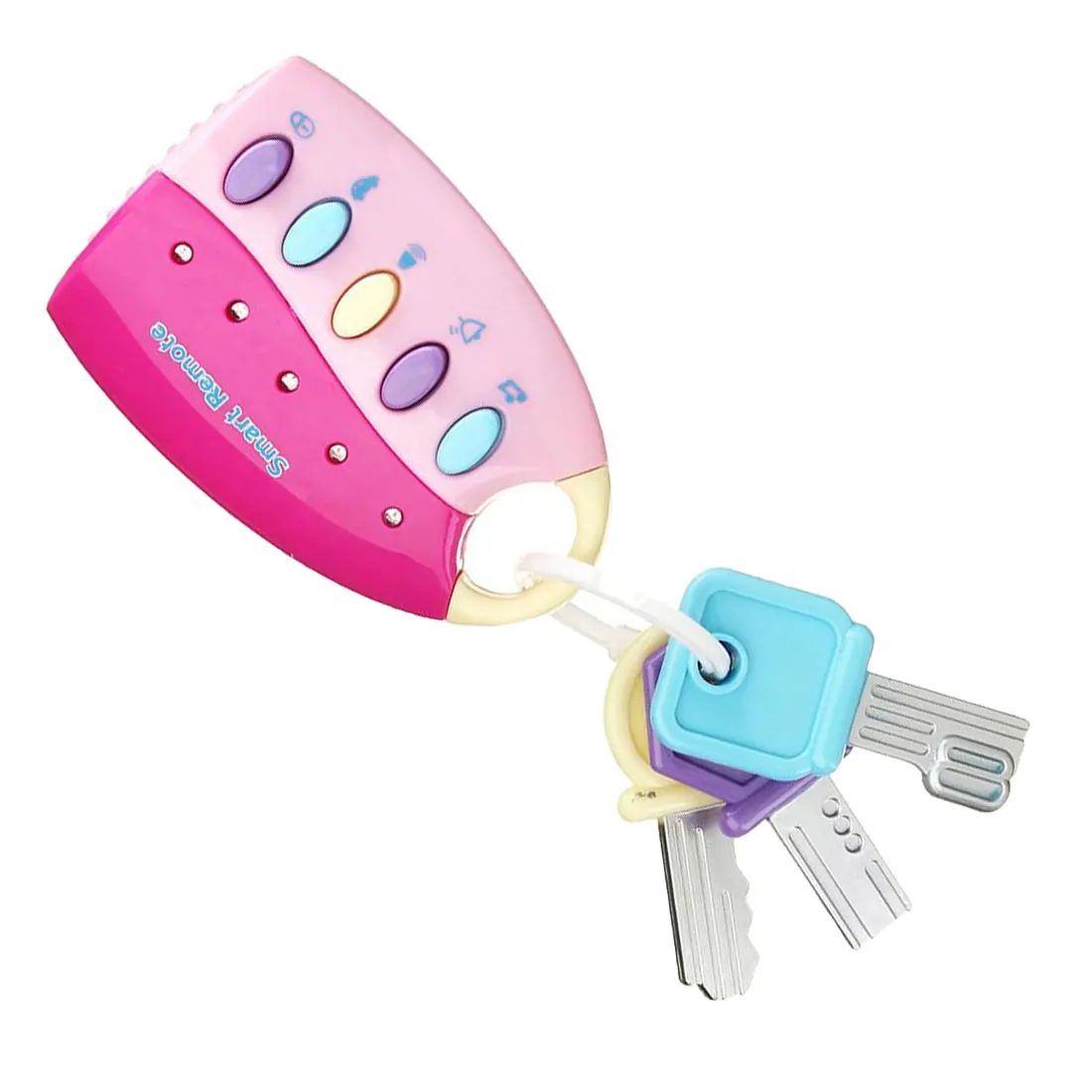 pink Детские Обучающие, музыкальные игрушки, красочные звуковые вспышки, дистанционный Автомобильный ключ, игрушки для ролевых игр, музыкальная машинка игрушка-ключ - Цвет: pink