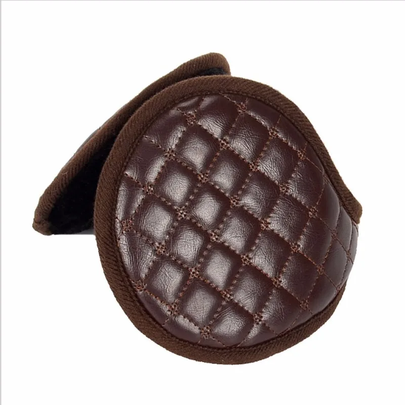 1pc Mens Winter Casual Warm Ear Muffs Earflaps Leather Mens Ear Muffs Leather Earmuffs Ear Mens Warmer Cover Wrap Band Hot Sale
