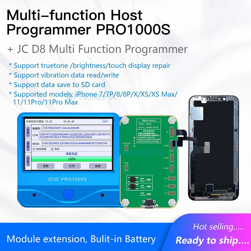 Программатор JC Pro1000s Nand ЖК-экран для ремонта Iphone 11 Pro Max XR XS MAX 8P 8 7P 7 с функцией