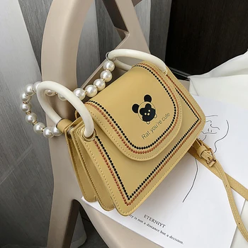 

С Доставкой High-End 2020 New Style Fashion All-match Shoulder/Crossbody Bag Net Red Texture Portable Square Sling Bag