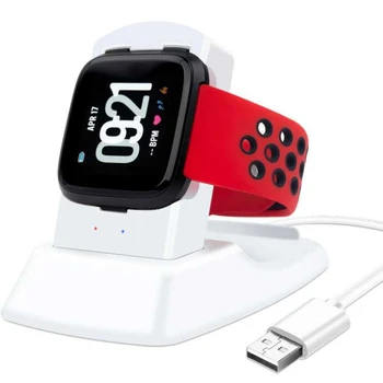 

USB Charging Tracker Replacement USB Charger Charging Cable Cord Wire for Fitbit Versa Lite Smart Watch Stand Station Dock Hold