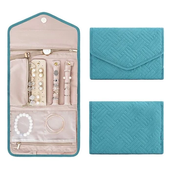 

Travel Foldable Jewelry Organizer Roll Jewelry Case for Journey-Rings Necklaces