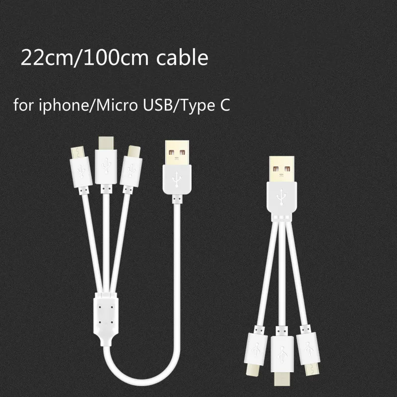 

3 in 1 USB Cable for Mobile Phone Micro USB Type C Charger Cable for iPhone 7 8 XS Max XR Charging Cable Micro USB Charger Cord