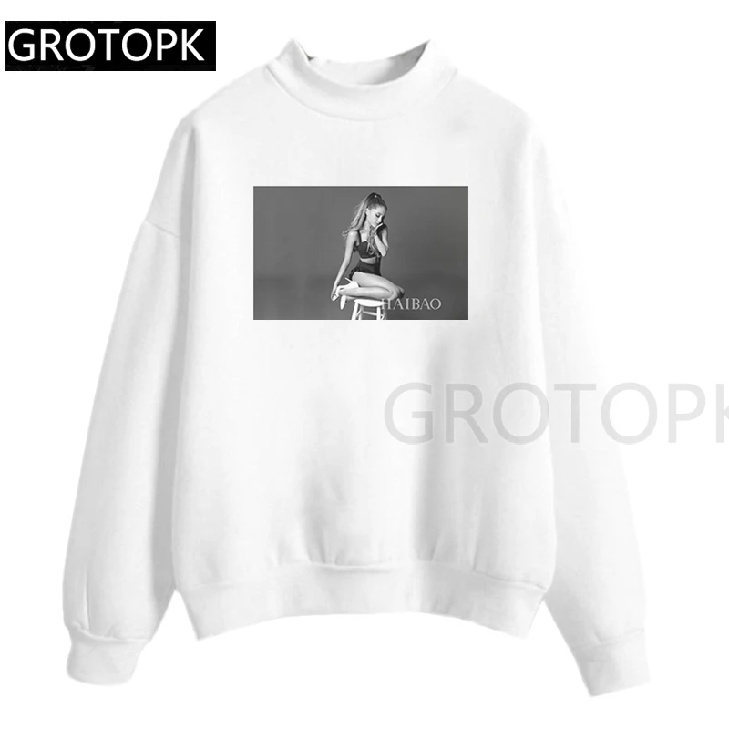 GM12431-wh Ariana Grande Harajuku женские толстовки и худи женские розовые и Белые Повседневные флисовые худи с капюшоном для женщин и девушек - Цвет: GM12431-wh