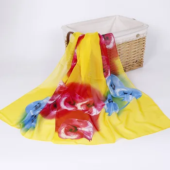 

Spring new Korean version of the thin section printed chiffon female scarf air conditioning shawl multi-purpose scarf XQ300