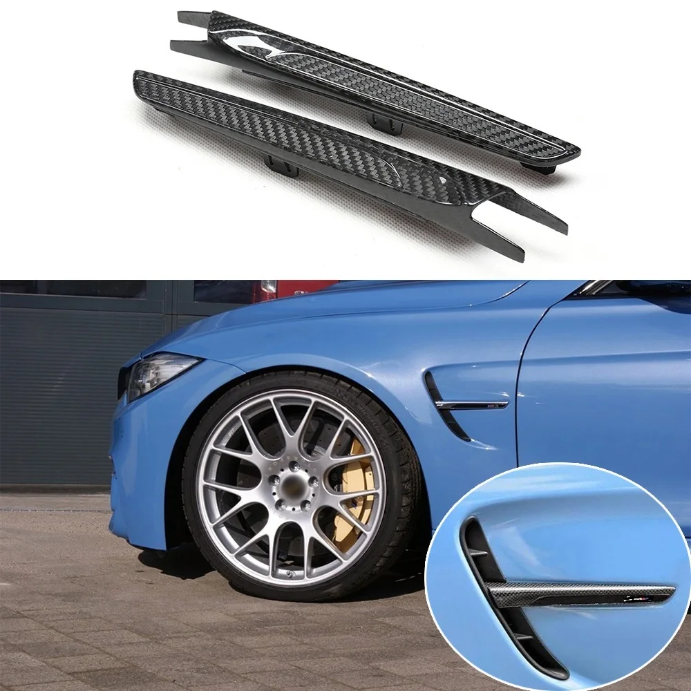 

TOP SALE Replace For 2014+ BMW F80 M3 F82 F83 M4 2015 2016 2017 2018 Real Carbon Fiber Side Air Vent Fender Vents