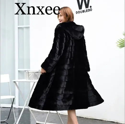 Женские куртки размера плюс 4xl 5xl 6xl пальто из искусственного меха Черное длинное меховое пальто зимние куртки Женское пальто из искусственного меха