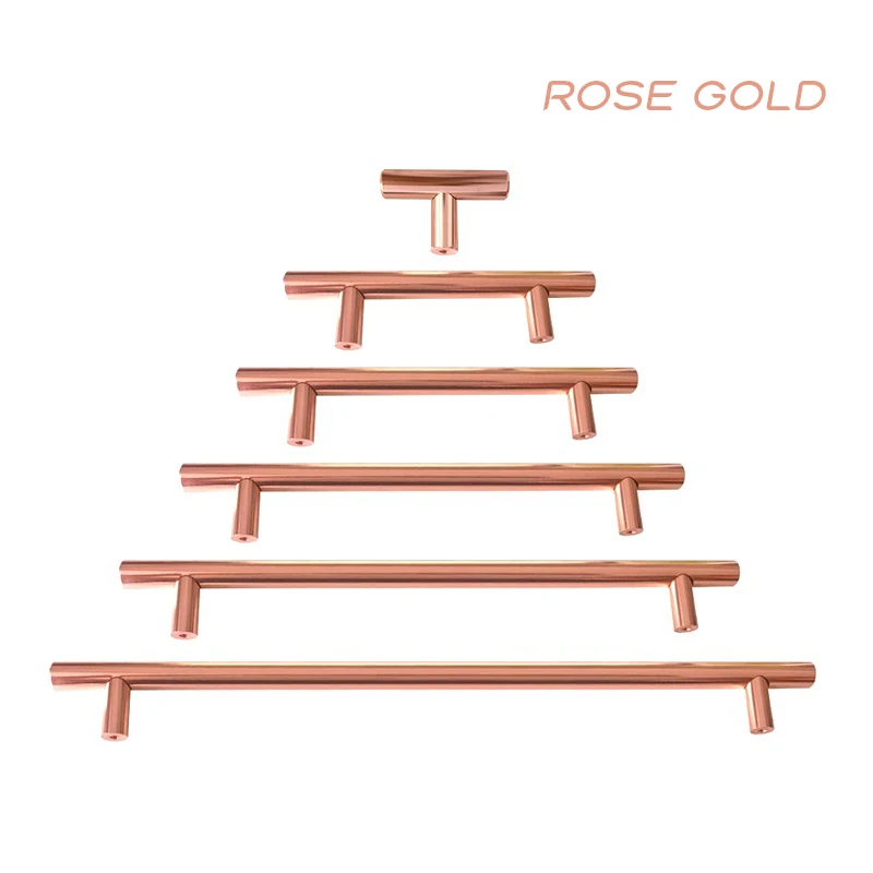 Rose Gold Никогда не ржавеет розового золота мебель, дверь, шкаф с выдвижными ручками 64 мм - Цвет: Rose Gold