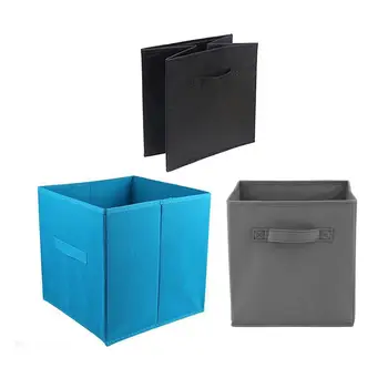 

Non Woven Fabric Folding Storage Box With Handles For Toys Closet Ties Socks Organizer in Home or Office