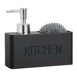 Modern Kitchen Soap Dispenser Set Liquid Hand Soap Dispenser Pump Bottle Brushes Holds and Stores Sponges, Scrubbers and Brushes
