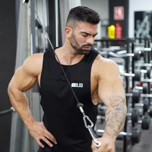 Летние мужские майки из чистого хлопка для занятий спортом, фитнесом, баскетболом, без рукавов