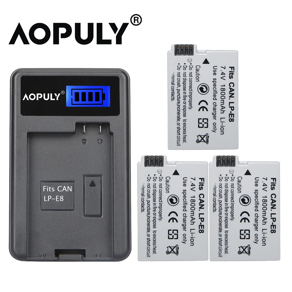 Аккумулятор для камеры LPE8 LP E8 4 шт. AKKU + ЖК USB зарядное устройство Canon EOS 550D 600D 650D 700D