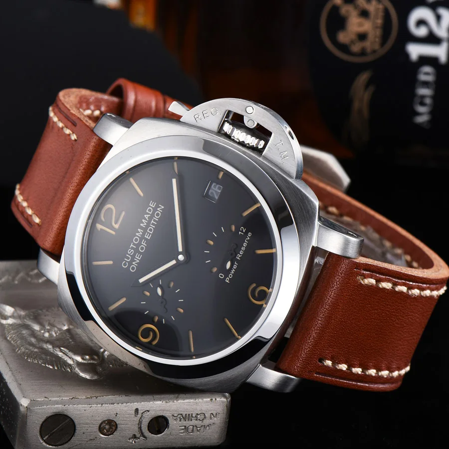 

automatic watch watch men mechanical watch Luminous waterproof date Power reserve stainless steel Leather 42MM NH633