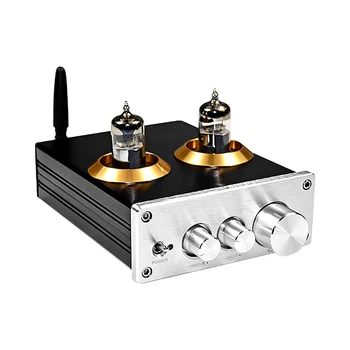 

Bluetooth 5.0 Hifi 6J5 Tube Preamp Amplifier NE5532 Preamplifier Amplificador Tone Board Treble Bass Volume Adjustment(Silver)