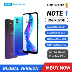 FIGI Note 1 Android 9 Smartphone Octa Core 3GB 32GB MobilePhone 6.6