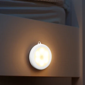 

Junejour Under Cabinet Light Infrared Motion Sensor Activated 80mm Dia LED Round Night Light Hallway Stairs Closet Lights 2020
