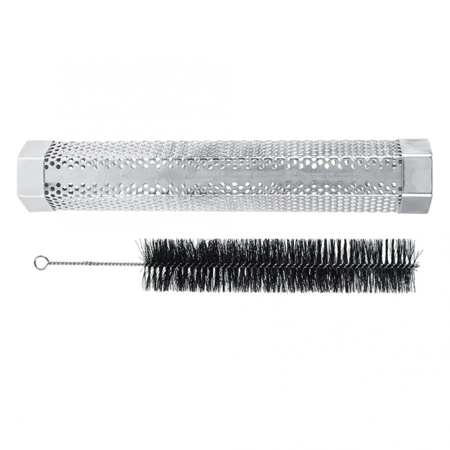 BBQ Barbecue Pipe Stainless Steel Barbecue Particles Smoke Pipe Outdoor Camping Picnic Mesh Barbecue Smoke Generator