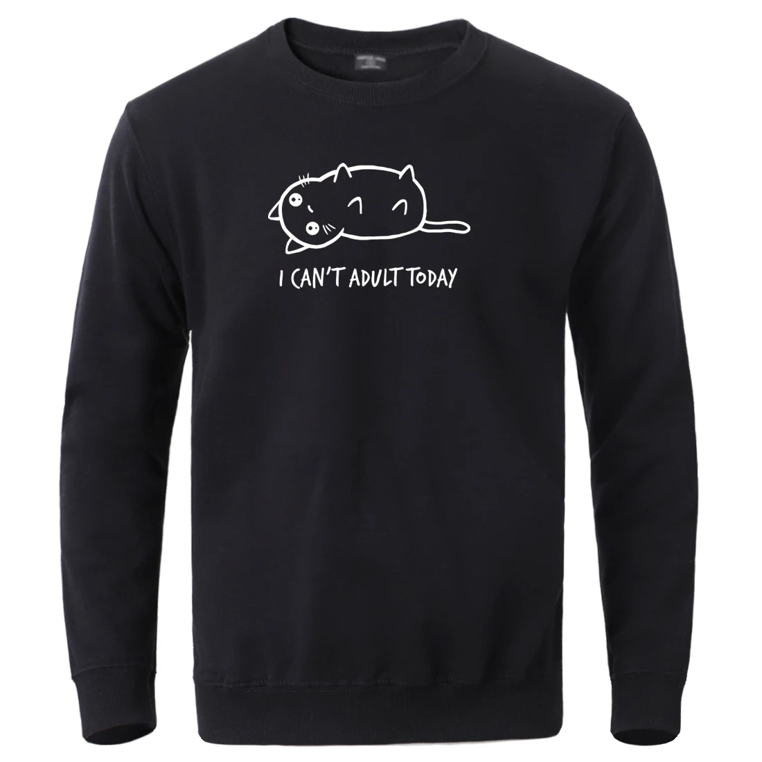 

I Can't Adult Today Print Sweatshirt Mens Kawaii Cats Spring Winter Hoodies Pullover Male Fashion Cartoon Casual Sportswear Tops