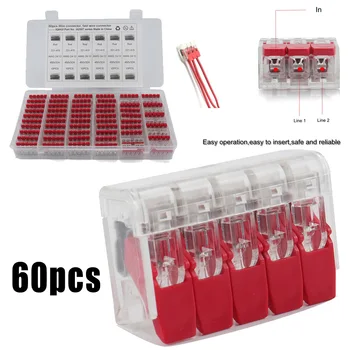 

12-24AWG Compact Connectors Copper nickel Replacement 60Pcs Conductor Red