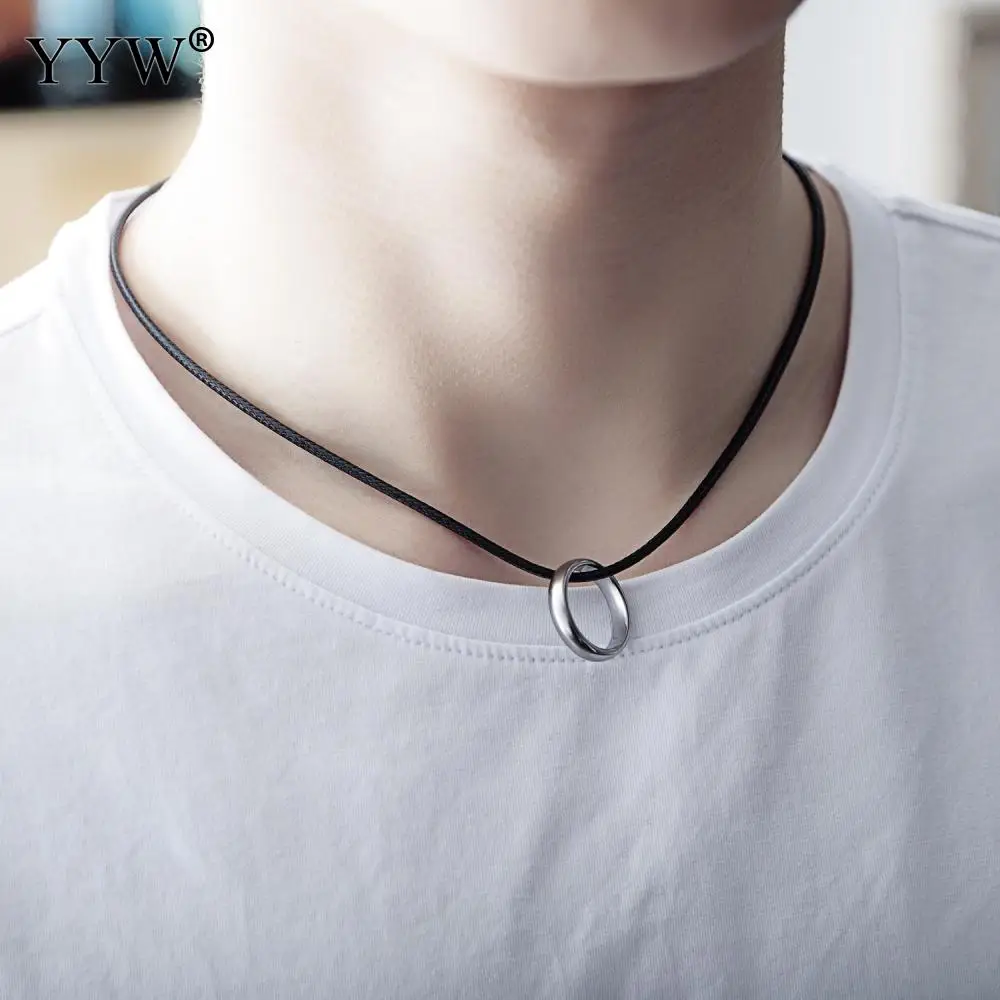 1,5 мм 2 мм черный кожаный шнурок ожерелье вращающаяся застежка для Diy ожерелье s ювелирный шнурок восковая веревка кружевная цепь со сталью 17 дюймов
