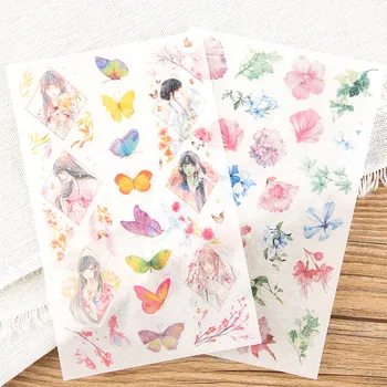 

Mohamm 6 Sheets/lot Decoration Korean Japanese Kawaii Diary Cute Stickers Flakes Scrapbooking School Supplies Stationery