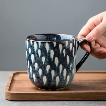 

Nordic Vintage Coffee Mug Porcelain Simple Creative Blue Cup Breakfast Milk Tea Mugs Unique Taza Ceramica Water Cup AC50MU